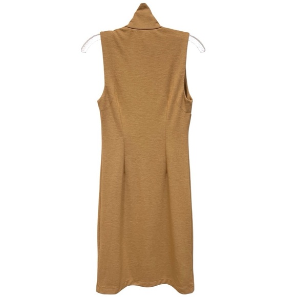 Ralph Lauren Sport Sleeveless Stretch Leather Snap Mock Neck Midi Dress Small - Picture 6 of 9